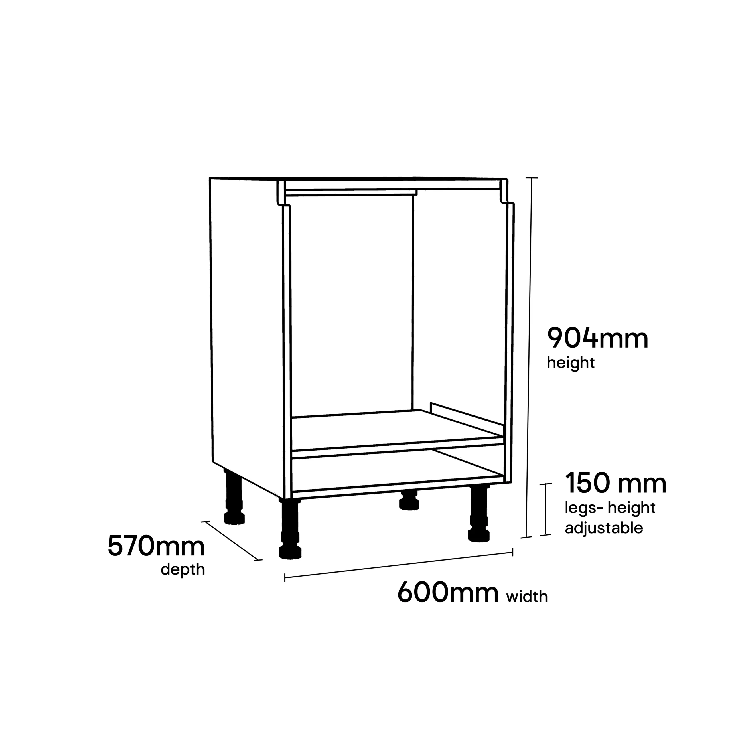 600mm GoodHome Caraway Innovo White Oven Housing Unit 4 600mm GoodHome Caraway Innovo White Oven Housing Unit - Image 4