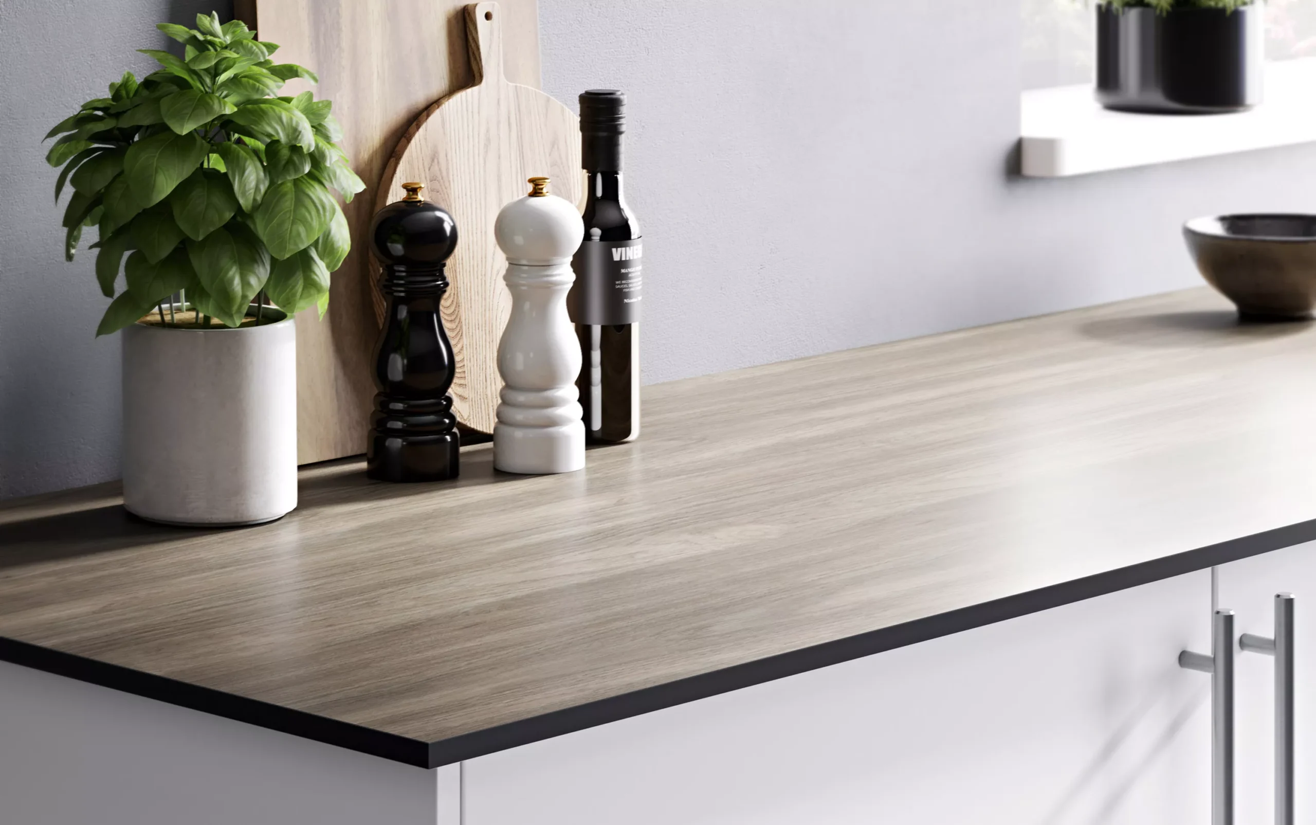 GoodHome 12mm Nepeta Matt Wood Effect Paper & Resin Square Edge Kitchen Breakfast Bar, (L)2000mm 7 GoodHome 12mm Nepeta Matt Wood Effect Paper & Resin Square Edge Kitchen Breakfast Bar, (L)2000mm - Image 7