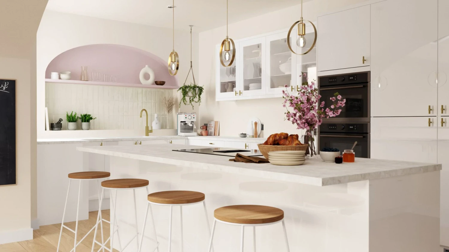 GoodHome 22mm Algiata Matt Beige Marble Effect Chipboard & Laminate Square Edge Kitchen Worktop, (L)3000mm 2 GoodHome 22mm Algiata Matt Beige Marble Effect Chipboard & Laminate Square Edge Kitchen Worktop, (L)3000mm - Image 2