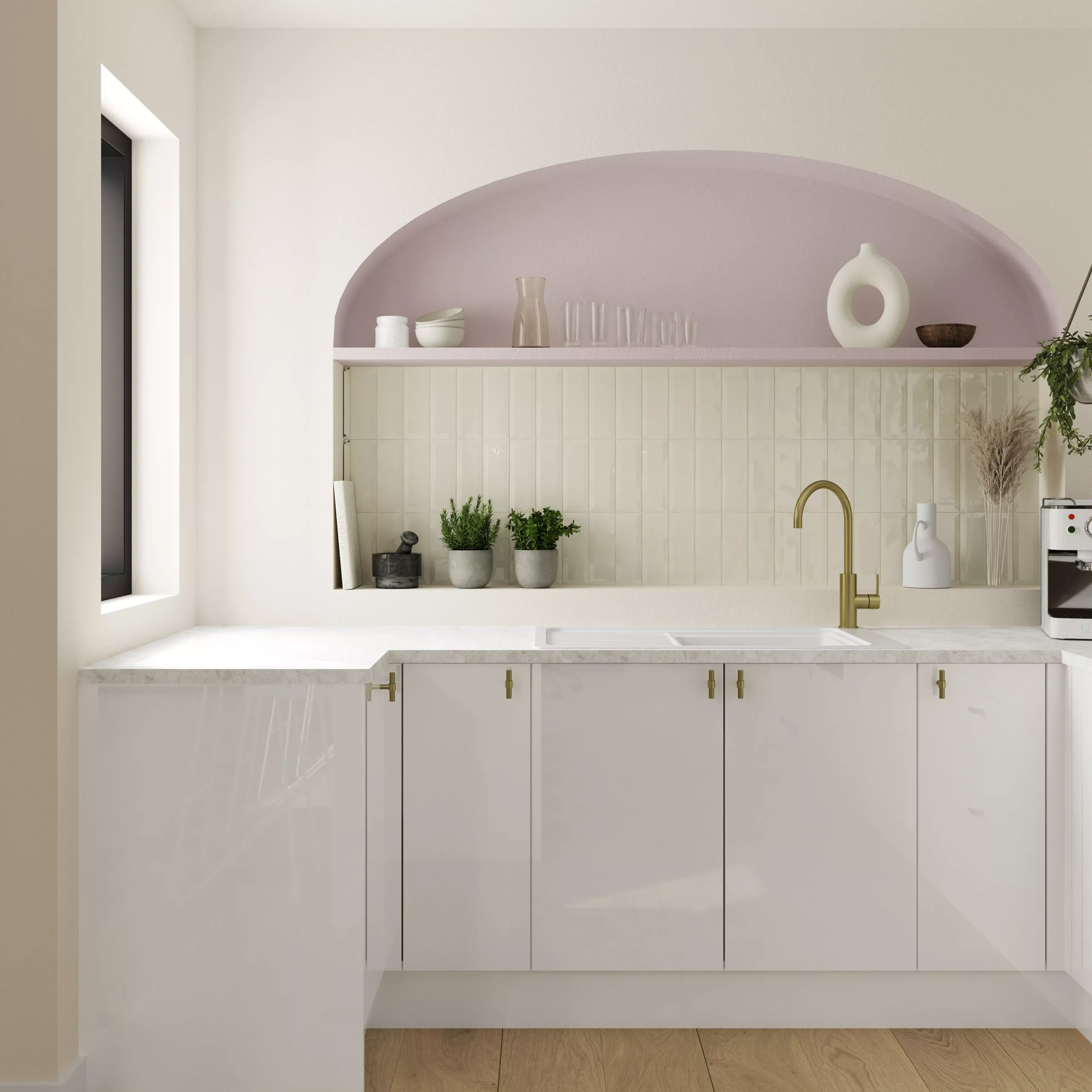 GoodHome 22mm Algiata Matt Beige Marble Effect Chipboard & Laminate Square Edge Kitchen Worktop, (L)3000mm 8 GoodHome 22mm Algiata Matt Beige Marble Effect Chipboard & Laminate Square Edge Kitchen Worktop, (L)3000mm - Image 8