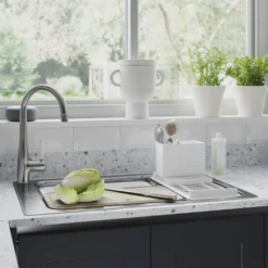 GoodHome 22mm Algiata Matt Grey Terrazzo Effect Chipboard & Laminate Square Edge Kitchen Breakfast Bar, (L)2000mm 5 GoodHome 22mm Algiata Matt Grey Terrazzo Effect Chipboard & Laminate Square Edge Kitchen Breakfast Bar, (L)2000mm -Goodhome goodhome 22mm algiata matt grey terrazzo effect chipboard laminate square edge kitchen breakfast bar l 2000mm3663602482574 01i