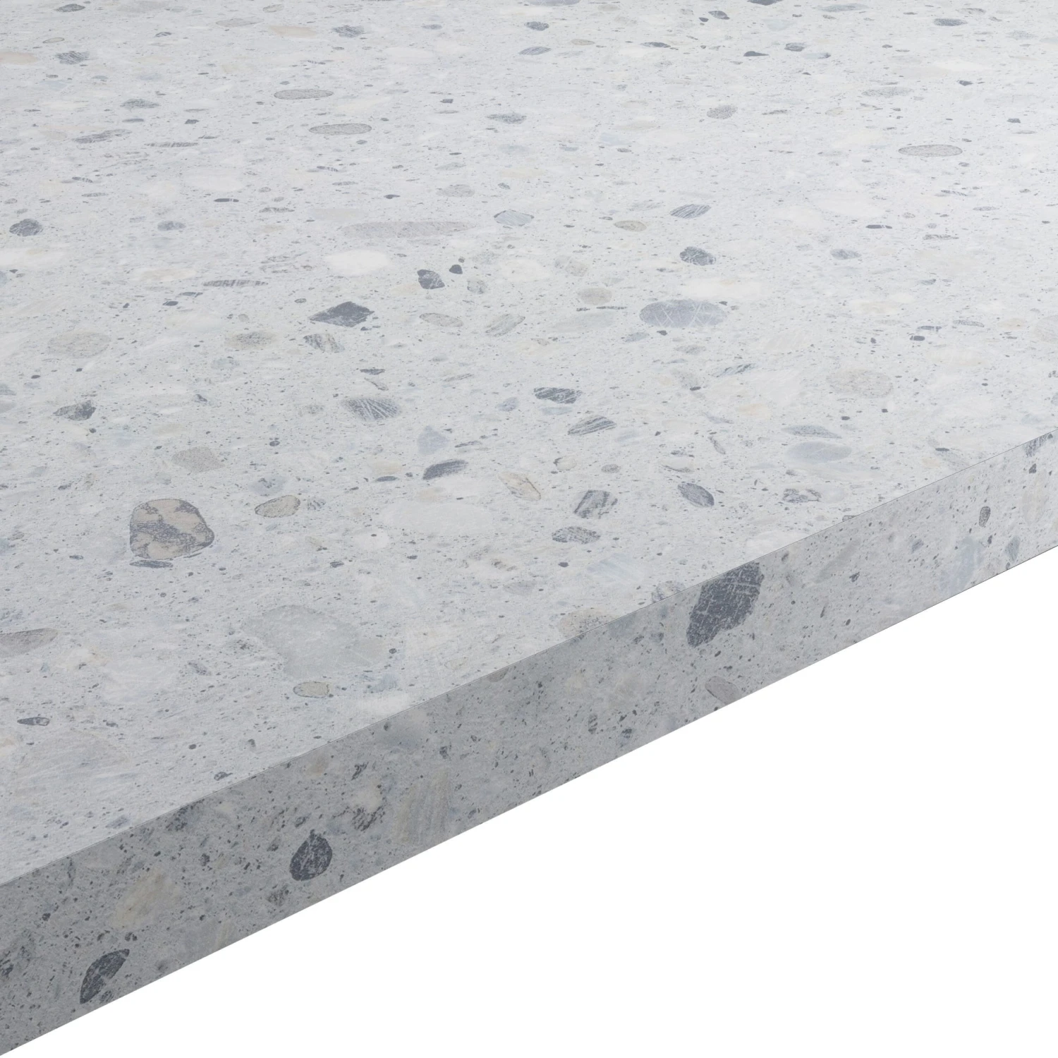 GoodHome 22mm Algiata Matt Grey Terrazzo Effect Chipboard & Laminate Square Edge Kitchen Breakfast Bar, (L)2000mm 1 GoodHome 22mm Algiata Matt Grey Terrazzo Effect Chipboard & Laminate Square Edge Kitchen Breakfast Bar, (L)2000mm