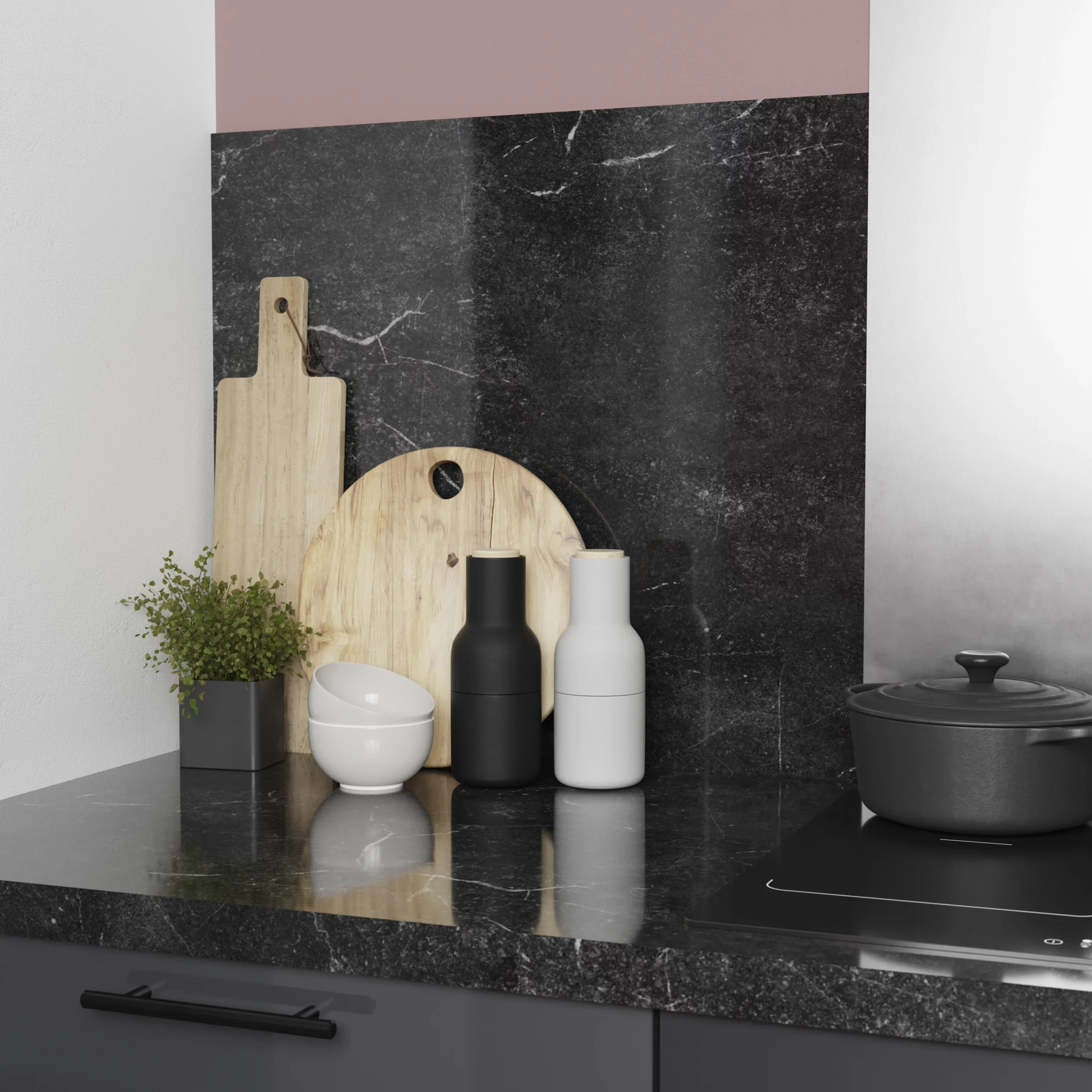 GoodHome 38mm Berberis Gloss Black Granite Effect Laminate & Particle Board Square Edge Kitchen Worktop, (L)3000mm 3 GoodHome 38mm Berberis Gloss Black Granite Effect Laminate & Particle Board Square Edge Kitchen Worktop, (L)3000mm - Image 3