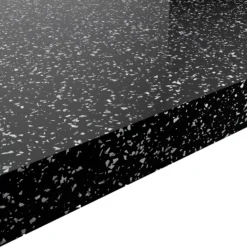 GoodHome 38mm Berberis Gloss Black Star Effect Laminate & Particle Board Square Edge Kitchen Breakfast Bar, (L)2000mm