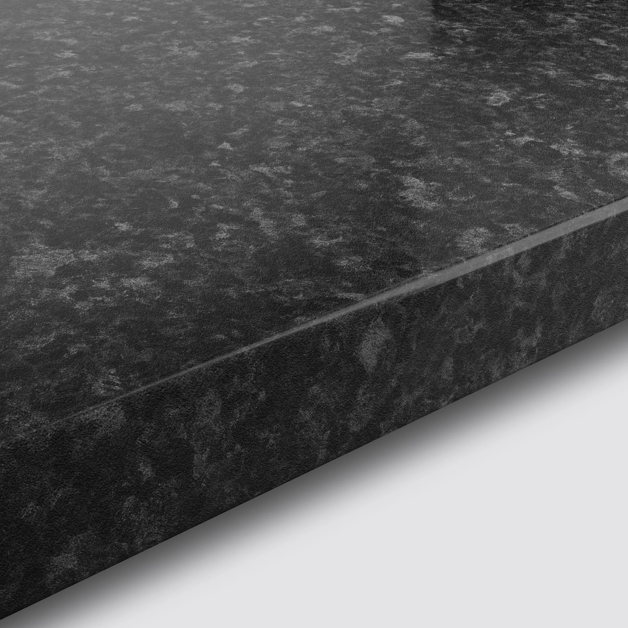 GoodHome 38mm Kabsa Gloss Black Granite Effect Laminate & Particle Board Post-formed Kitchen Breakfast Bar, (L)2000mm 2 GoodHome 38mm Kabsa Gloss Black Granite Effect Laminate & Particle Board Post-formed Kitchen Breakfast Bar, (L)2000mm - Image 2