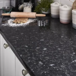 GoodHome 38mm Kabsa Gloss Black Granite Effect Laminate Post-formed Kitchen Worktop, (L)3000mm 17 GoodHome 38mm Kabsa Gloss Black Granite Effect Laminate Post-formed Kitchen Worktop, (L)3000mm -Goodhome goodhome 38mm kabsa gloss black granite effect laminate post formed kitchen worktop l 3000mm3663602635383 01i