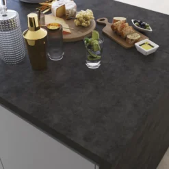 GoodHome 38mm Kala Matt Concrete Effect Chipboard & Laminate Square Edge Kitchen Worktop, (L)3000mm -Goodhome goodhome 38mm kala matt concrete effect chipboard laminate square edge kitchen worktop l 3000mm5059340251813 01i