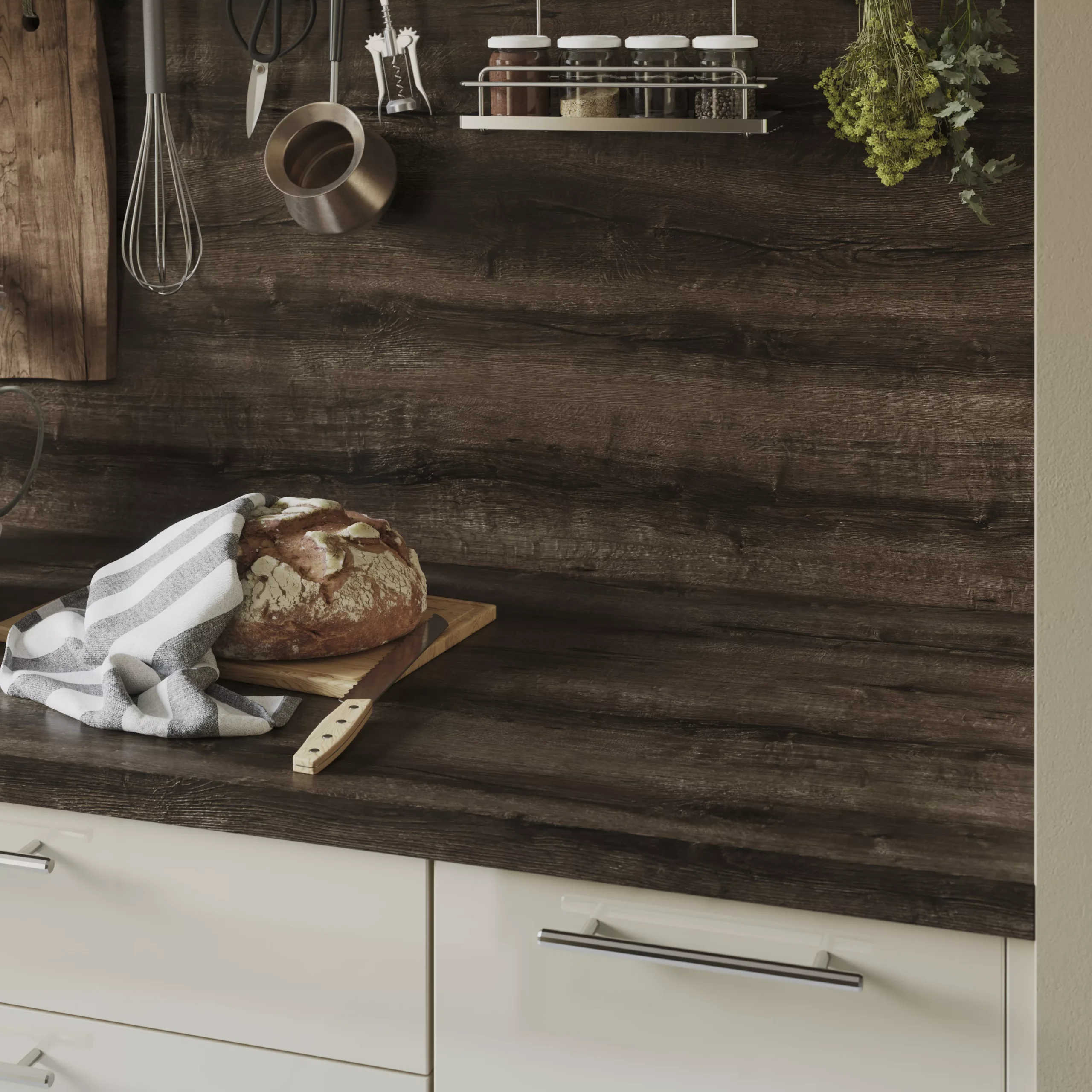 GoodHome 38mm Kala Matt Rustic Wood Effect Laminate & Particle Board Square Edge Kitchen Worktop, (L)3000mm 3 GoodHome 38mm Kala Matt Rustic Wood Effect Laminate & Particle Board Square Edge Kitchen Worktop, (L)3000mm - Image 3