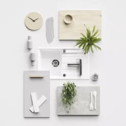 GoodHome 38mm Kala Matt White Marble Effect Chipboard & Laminate Square Edge Kitchen Worktop, (L)3000mm 15 GoodHome 38mm Kala Matt White Marble Effect Chipboard & Laminate Square Edge Kitchen Worktop, (L)3000mm -Goodhome goodhome 38mm kala matt white marble effect chipboard laminate square edge kitchen worktop l 3000mm3663602655596 20i