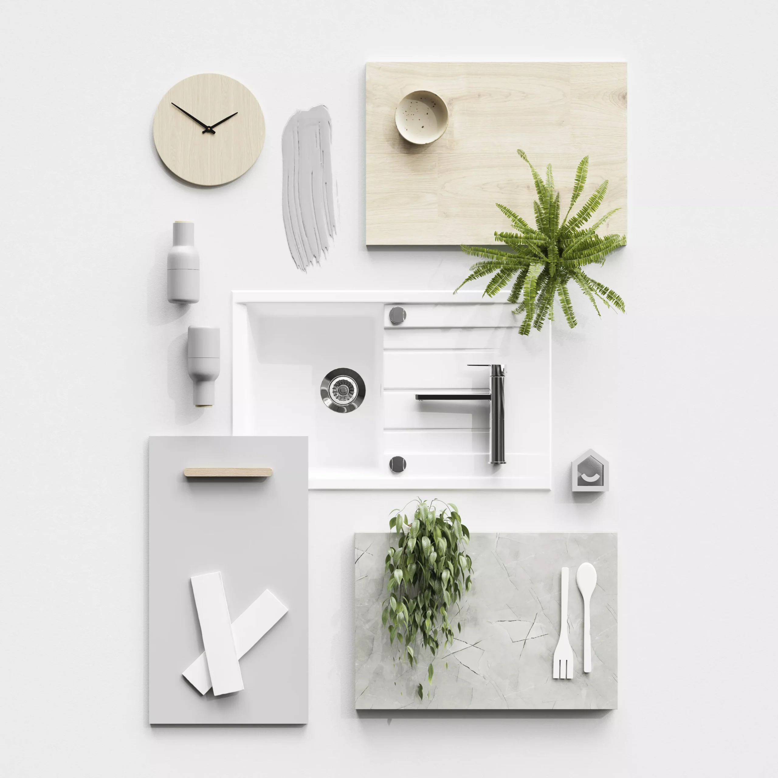 GoodHome 38mm Kala Matt White Marble Effect Chipboard & Laminate Square Edge Kitchen Worktop, (L)3000mm 7 GoodHome 38mm Kala Matt White Marble Effect Chipboard & Laminate Square Edge Kitchen Worktop, (L)3000mm - Image 7