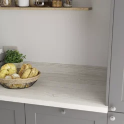 GoodHome 38mm Kala Matt White Oak Effect Laminate & Particle Board Square Edge Kitchen Worktop, (L)3000mm -Goodhome goodhome 38mm kala matt white oak effect laminate particle board square edge kitchen worktop l 3000mm5059340482972 01i