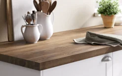 GoodHome 40mm Hinita Stained Dark Wood Effect Solid Oak Square Edge Kitchen Island Worktop, (L)1800mm -Goodhome goodhome 40mm hinita stained dark wood effect solid oak square edge kitchen island worktop l 1800mm3663602636113 22i