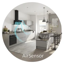 GoodHome AirSensor GHAG60ASBL Black Steel & Glass Angled Cooker Hood (W)59.8cm - Black -Goodhome goodhome airsensor ghag60asbl black steel glass angled cooker hood w 59 8cm black5059340445984 10i