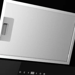 GoodHome AirSensor GHAG60ASBL Black Steel & Glass Angled Cooker Hood (W)59.8cm - Black -Goodhome goodhome airsensor ghag60asbl black steel glass angled cooker hood w 59 8cm black5059340445984 37c