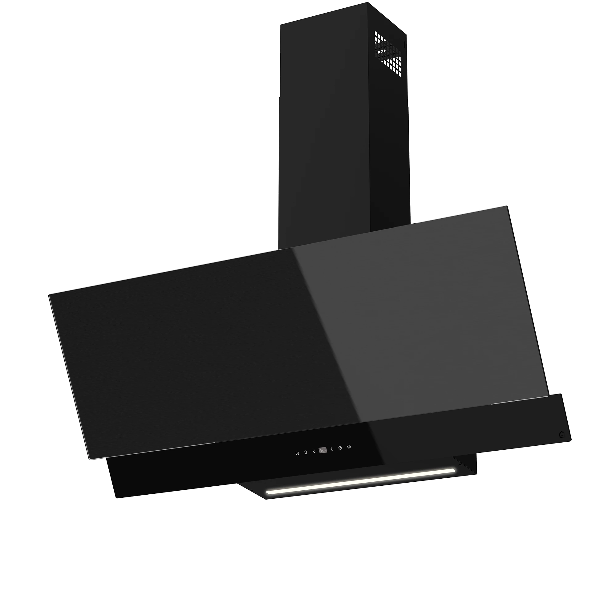 GoodHome AirSensor GHAG90ASBL Black Steel & Glass Angled Cooker Hood (W)89.8cm - Black 1 GoodHome AirSensor GHAG90ASBL Black Steel & Glass Angled Cooker Hood (W)89.8cm - Black