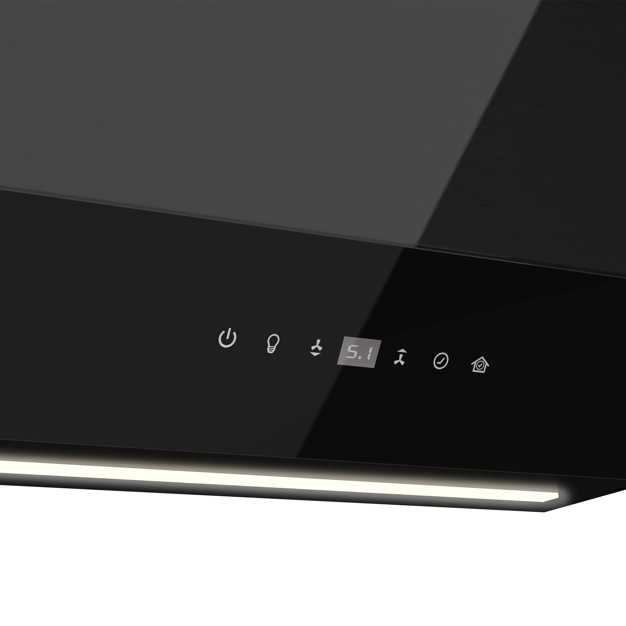 GoodHome AirSensor GHAG90ASBL Black Steel & Glass Angled Cooker Hood (W)89.8cm - Black 4 GoodHome AirSensor GHAG90ASBL Black Steel & Glass Angled Cooker Hood (W)89.8cm - Black - Image 4