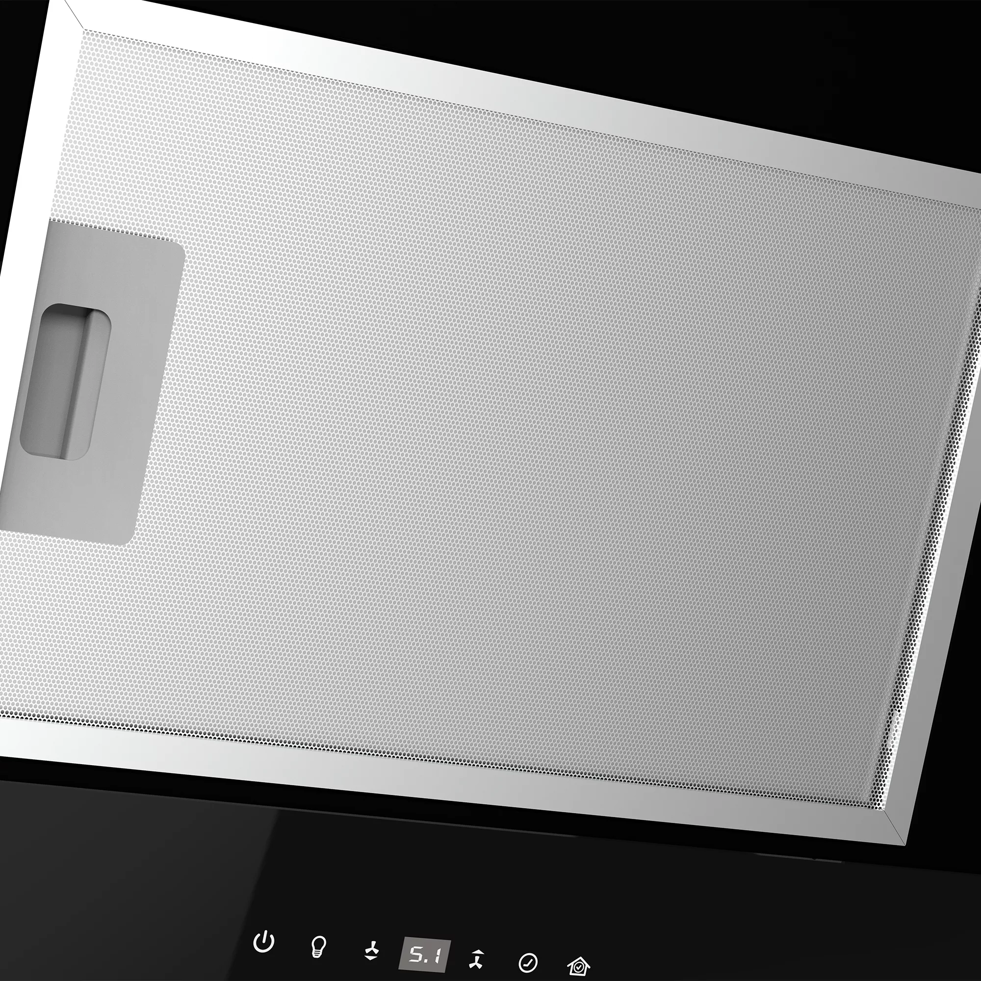 GoodHome AirSensor GHAG90ASBL Black Steel & Glass Angled Cooker Hood (W)89.8cm - Black 5 GoodHome AirSensor GHAG90ASBL Black Steel & Glass Angled Cooker Hood (W)89.8cm - Black - Image 5