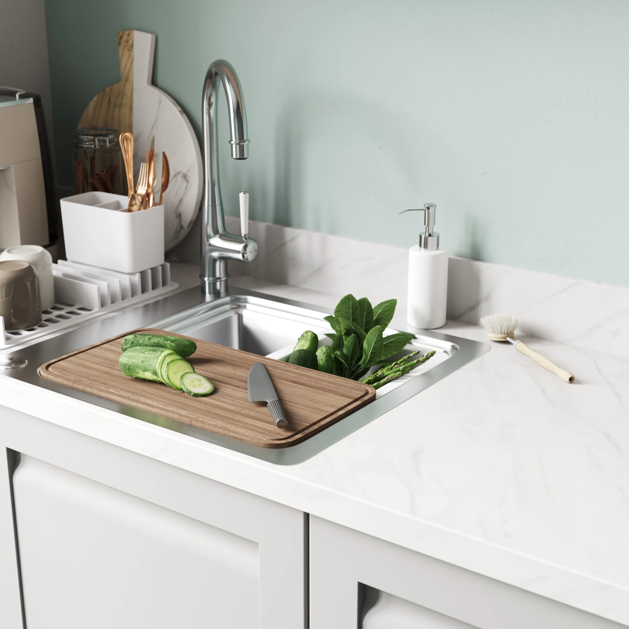 GoodHome Algiata White Marble Effect Laminate & Particle Board Upstand (L)3000mm 4 GoodHome Algiata White Marble Effect Laminate & Particle Board Upstand (L)3000mm - Image 4