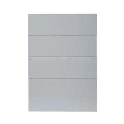 GoodHome Alisma High Gloss Grey Slab Drawer Front (W)500mm, Pack Of 4