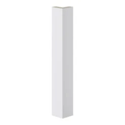 GoodHome Alisma Innovo Handleless Gloss Light Grey Slab Standard Corner Post, (W)48mm (H)340mm