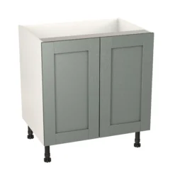 Goodhome 26 GoodHome Alpinia Matt Green Painted Wood Effect Shaker Base Kitchen Cabinet (W)1000mm (H)720mm