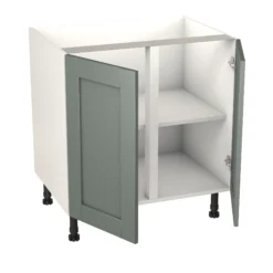 Goodhome -Goodhome goodhome alpinia matt green painted wood effect shaker base kitchen cabinet w 1000mm h 720mm5059340701684 21c bq