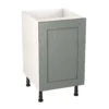 GoodHome Alpinia Matt Green Painted Wood Effect Shaker Base Kitchen Cabinet (W)500mm (H)720mm