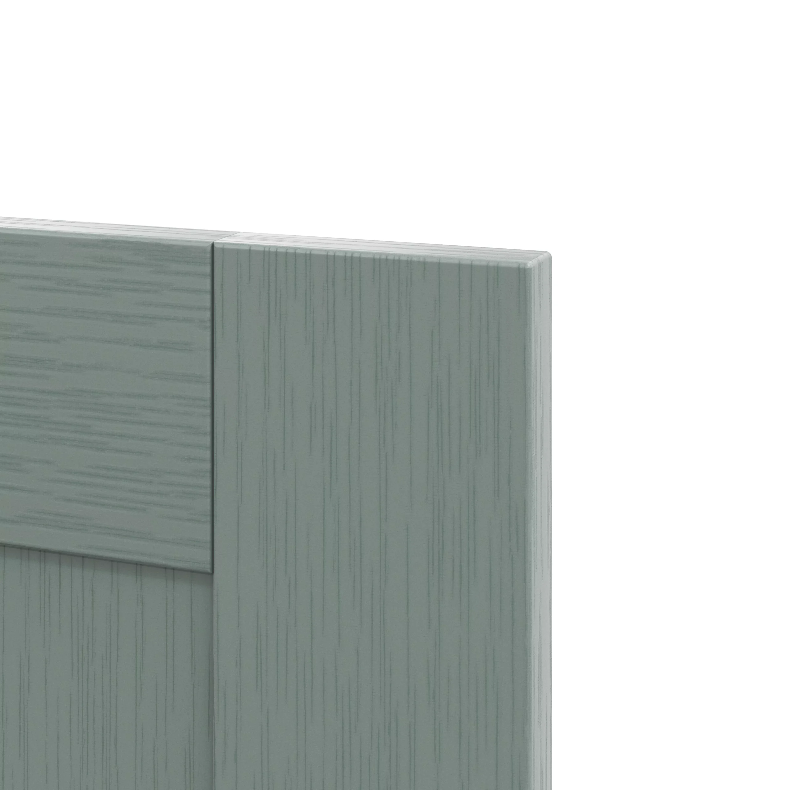 GoodHome Alpinia Matt Green Painted Wood Effect Shaker Drawer Front, Bridging Door & Bi Fold Door, (W)800mm (H)356mm (T)18mm 4 GoodHome Alpinia Matt Green Painted Wood Effect Shaker Drawer Front, Bridging Door & Bi Fold Door, (W)800mm (H)356mm (T)18mm - Image 4