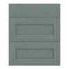 GoodHome Alpinia Matt Green Painted Wood Effect Shaker Drawer Front (W)600mm, Pack Of 3