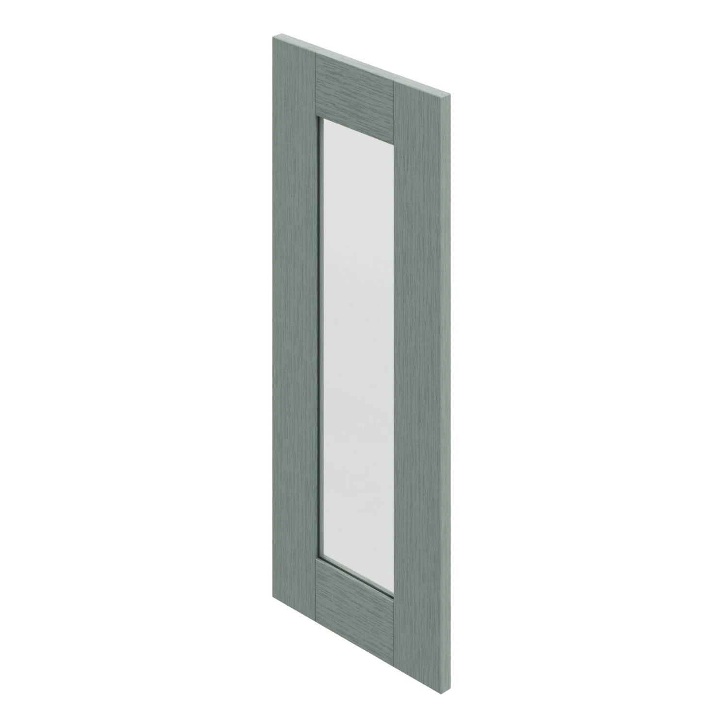 GoodHome Alpinia Matt Green Painted Wood Effect Shaker Glazed Cabinet Door (W)300mm (H)715mm (T)18mm 2 GoodHome Alpinia Matt Green Painted Wood Effect Shaker Glazed Cabinet Door (W)300mm (H)715mm (T)18mm - Image 2