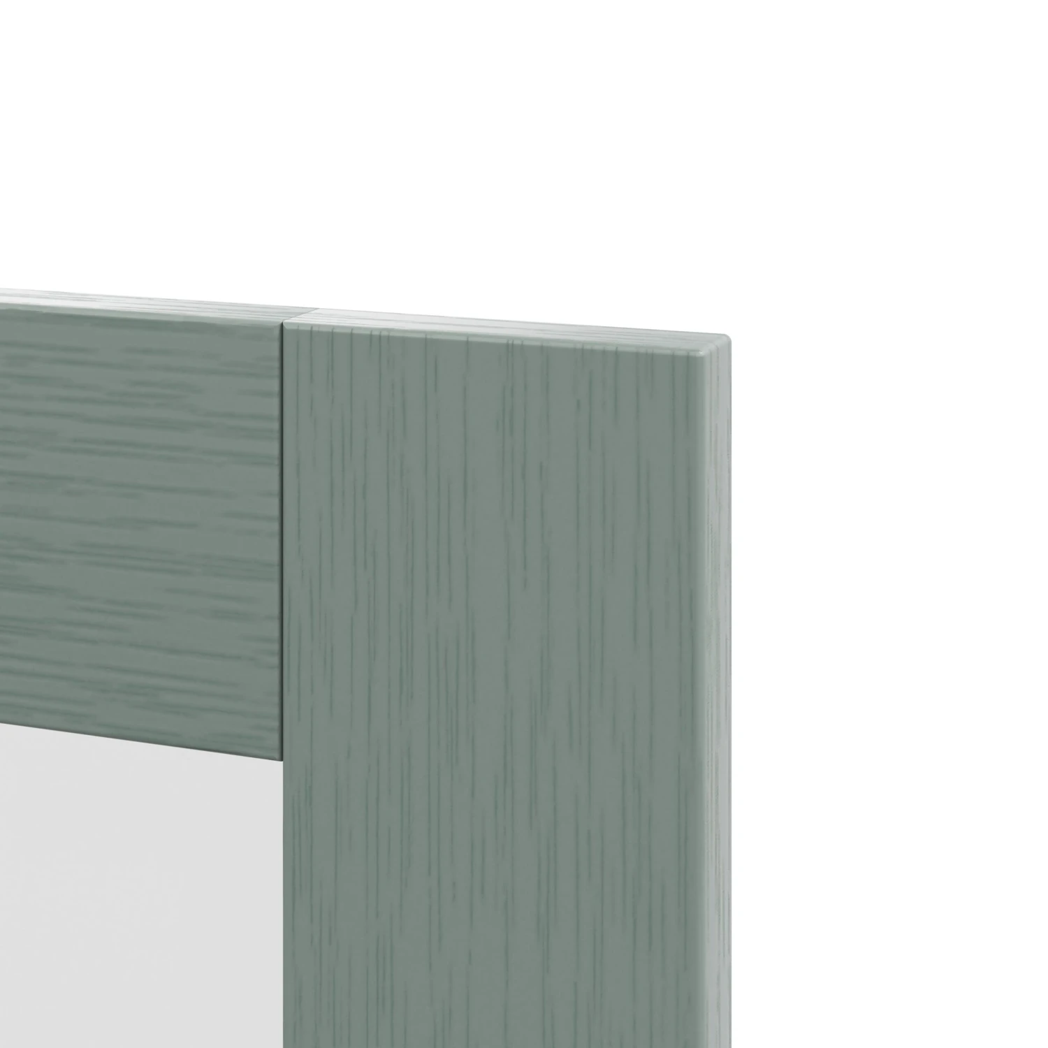 GoodHome Alpinia Matt Green Painted Wood Effect Shaker Glazed Cabinet Door (W)300mm (H)715mm (T)18mm 3 GoodHome Alpinia Matt Green Painted Wood Effect Shaker Glazed Cabinet Door (W)300mm (H)715mm (T)18mm - Image 3