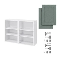 GoodHome Alpinia Matt Green Painted Wood Effect Shaker Wall Kitchen Cabinet (W)1000mm (H)720mm -Goodhome goodhome alpinia matt green painted wood effect shaker wall kitchen cabinet w 1000mm h 720mm5059340701691 07c bq