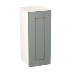 GoodHome Alpinia Matt Green Painted Wood Effect Shaker Wall Kitchen Cabinet (W)300mm (H)720mm