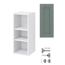 GoodHome Alpinia Matt Green Painted Wood Effect Shaker Wall Kitchen Cabinet (W)300mm (H)720mm -Goodhome goodhome alpinia matt green painted wood effect shaker wall kitchen cabinet w 300mm h 720mm5059340701707 07c bq