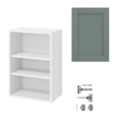 GoodHome Alpinia Matt Green Painted Wood Effect Shaker Wall Kitchen Cabinet (W)500mm (H)720mm -Goodhome goodhome alpinia matt green painted wood effect shaker wall kitchen cabinet w 500mm h 720mm5059340701721 07c bq