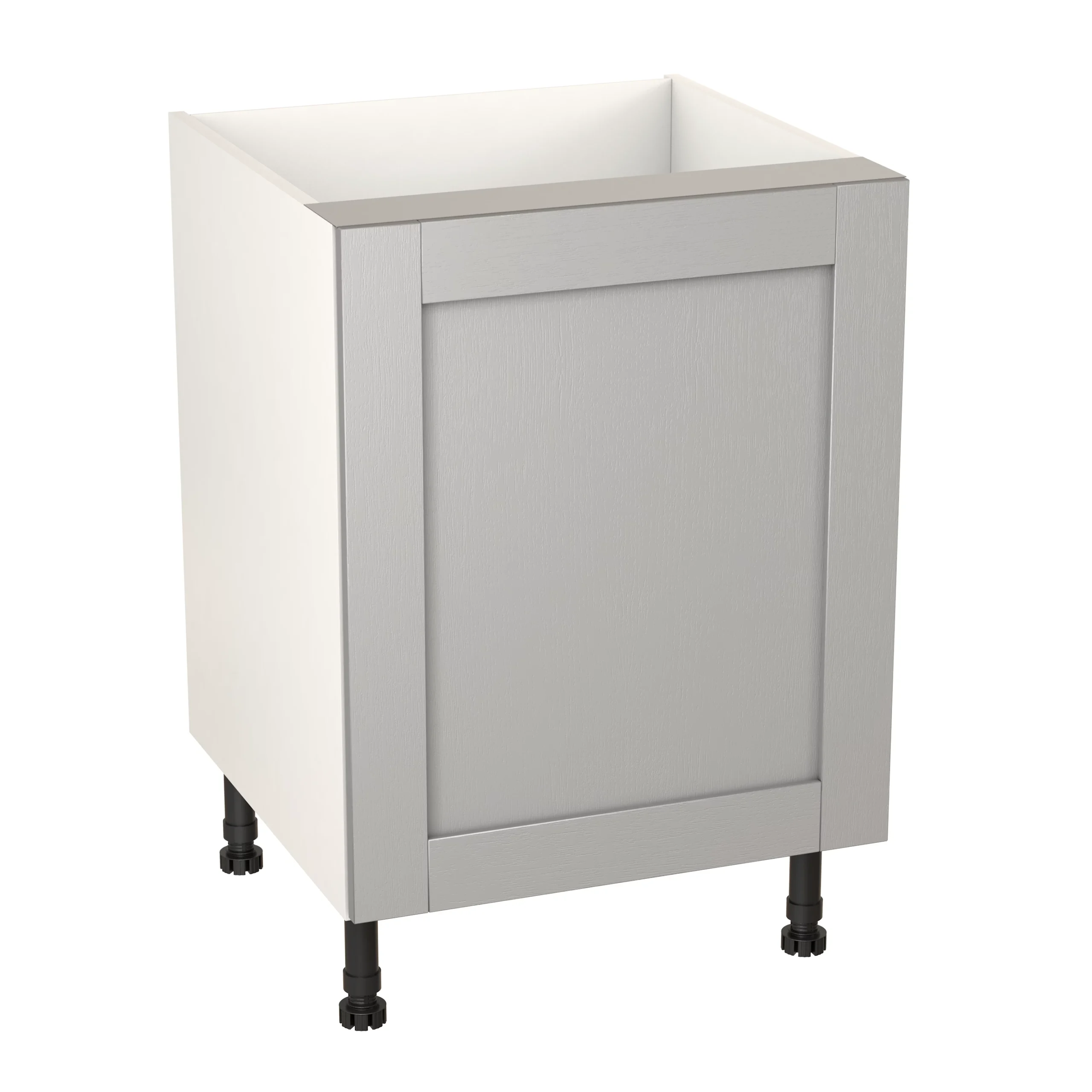 GoodHome Alpinia Matt Grey Painted Wood Effect Shaker Base Kitchen Cabinet (W)600mm (H)720mm 1 GoodHome Alpinia Matt Grey Painted Wood Effect Shaker Base Kitchen Cabinet (W)600mm (H)720mm