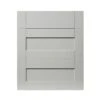 GoodHome Alpinia Matt Grey Painted Wood Effect Shaker Drawer Front (W)600mm, Pack Of 3