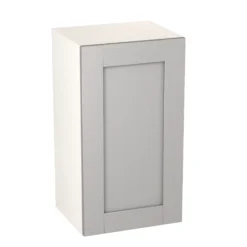 GoodHome Alpinia Matt Grey Painted Wood Effect Shaker Wall Kitchen Cabinet (W)400mm (H)720mm