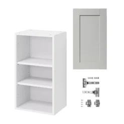 GoodHome Alpinia Matt Grey Painted Wood Effect Shaker Wall Kitchen Cabinet (W)400mm (H)720mm -Goodhome goodhome alpinia matt grey painted wood effect shaker wall kitchen cabinet w 400mm h 720mm5059340701936 07c bq