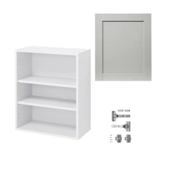 GoodHome Alpinia Matt Grey Painted Wood Effect Shaker Wall Kitchen Cabinet (W)600mm (H)720mm -Goodhome goodhome alpinia matt grey painted wood effect shaker wall kitchen cabinet w 600mm h 720mm5059340701950 07c bq