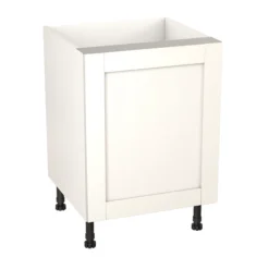 GoodHome Alpinia Matt Ivory Painted Wood Effect Shaker Base Kitchen Cabinet (W)600mm (H)720mm