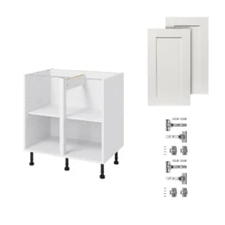 GoodHome Alpinia Matt Ivory Painted Wood Effect Shaker Base Kitchen Cabinet (W)800mm (H)720mm -Goodhome goodhome alpinia matt ivory painted wood effect shaker base kitchen cabinet w 800mm h 720mm5059340701790 07c bq