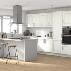 GoodHome Alpinia Matt Ivory Painted Wood Effect Shaker Wall Kitchen Cabinet (W)1000mm (H)720mm -Goodhome goodhome alpinia matt ivory painted wood effect shaker wall kitchen cabinet w 1000mm h 720mm5059340701790 06i bq