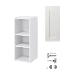 GoodHome Alpinia Matt Ivory Painted Wood Effect Shaker Wall Kitchen Cabinet (W)300mm (H)720mm -Goodhome goodhome alpinia matt ivory painted wood effect shaker wall kitchen cabinet w 300mm h 720mm5059340701813 07c bq