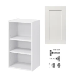 GoodHome Alpinia Matt Ivory Painted Wood Effect Shaker Wall Kitchen Cabinet (W)400mm (H)720mm -Goodhome goodhome alpinia matt ivory painted wood effect shaker wall kitchen cabinet w 400mm h 720mm5059340701820 07c bq