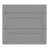 GoodHome Alpinia Matt Slate Grey Painted Wood Effect Shaker Drawer Front (W)800mm, Pack Of 3