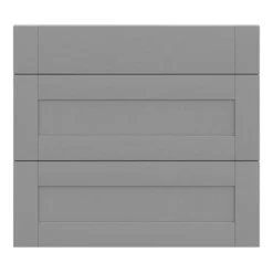 GoodHome Alpinia Matt Slate Grey Painted Wood Effect Shaker Drawer Front (W)800mm, Pack Of 3