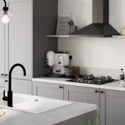 GoodHome Alpinia Matt Slate Grey Painted Wood Effect Shaker Tall Larder Cabinet Door (W)600mm (H)1467mm (T)18mm -Goodhome goodhome alpinia matt slate grey painted wood effect shaker tall larder cabinet door w 600mm h 1467mm t 18mm5059340129648 13i