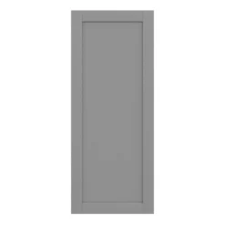 GoodHome Alpinia Matt Slate Grey Painted Wood Effect Shaker Tall Larder Cabinet Door (W)600mm (H)1467mm (T)18mm