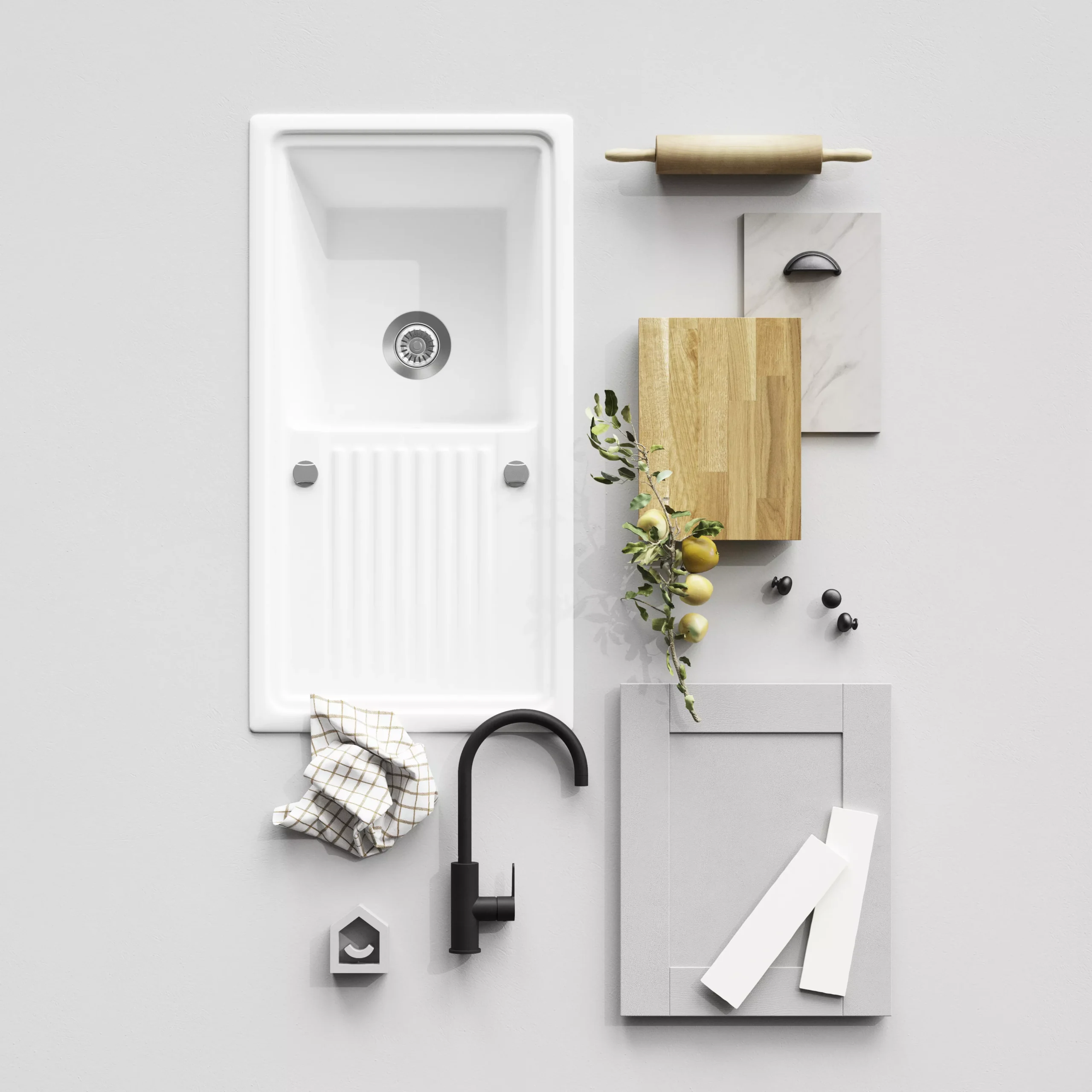 GoodHome Alpinia Matt Slate Grey Painted Wood Effect Shaker Tall Wall Cabinet Door (W)500mm (H)895mm (T)18mm 10 GoodHome Alpinia Matt Slate Grey Painted Wood Effect Shaker Tall Wall Cabinet Door (W)500mm (H)895mm (T)18mm - Image 10